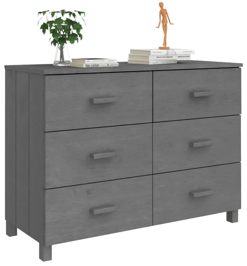 vidaXL Συρταριέρα HAMAR Σκ. Γκρι 113 x 40 x 80εκ. Μασίφ Ξύλο Πεύκου