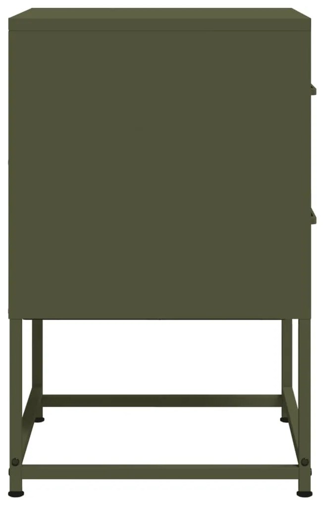 vidaXL Κομοδίνα 2 τεμ. Πράσινο Λαδί 36x39x60,5 εκ. από Χάλυβα