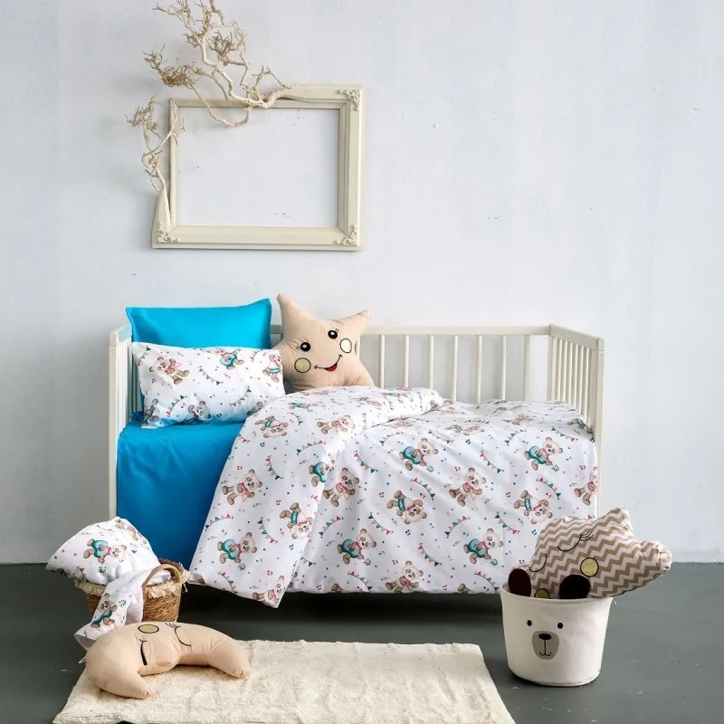 ΣΕΤ ΣΕΝΤΟΝΙΑ BEBE 75X110 ΛΙΚΝΟΥ ΧΩΡΙΣ ΛΑΣΤΙΧΟ - MUSIC BLUE SB Home