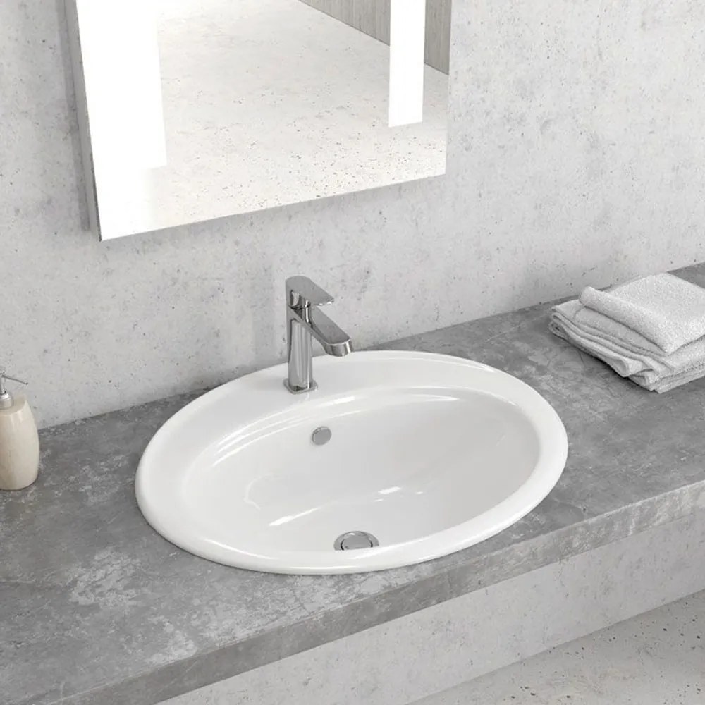 Νιπτήρας Ένθετος LT 6002 56,5x48,5x20cm White Karag Πορσελάνη