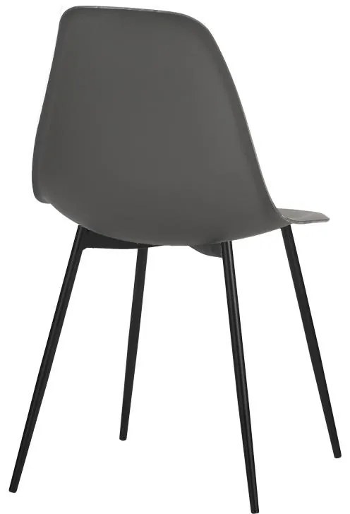 Καρέκλα Ballen pp μαύρο με ανθρακί μεταλλικά πόδια 41.5x53x84.5εκ 4αδα 41.5x53x84.5 εκ.