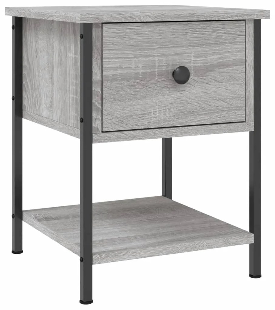 vidaXL Κομοδίνα 2 τεμ. Γκρι Sonoma 34x35,5x45 εκ. Επεξεργασμένο Ξύλο