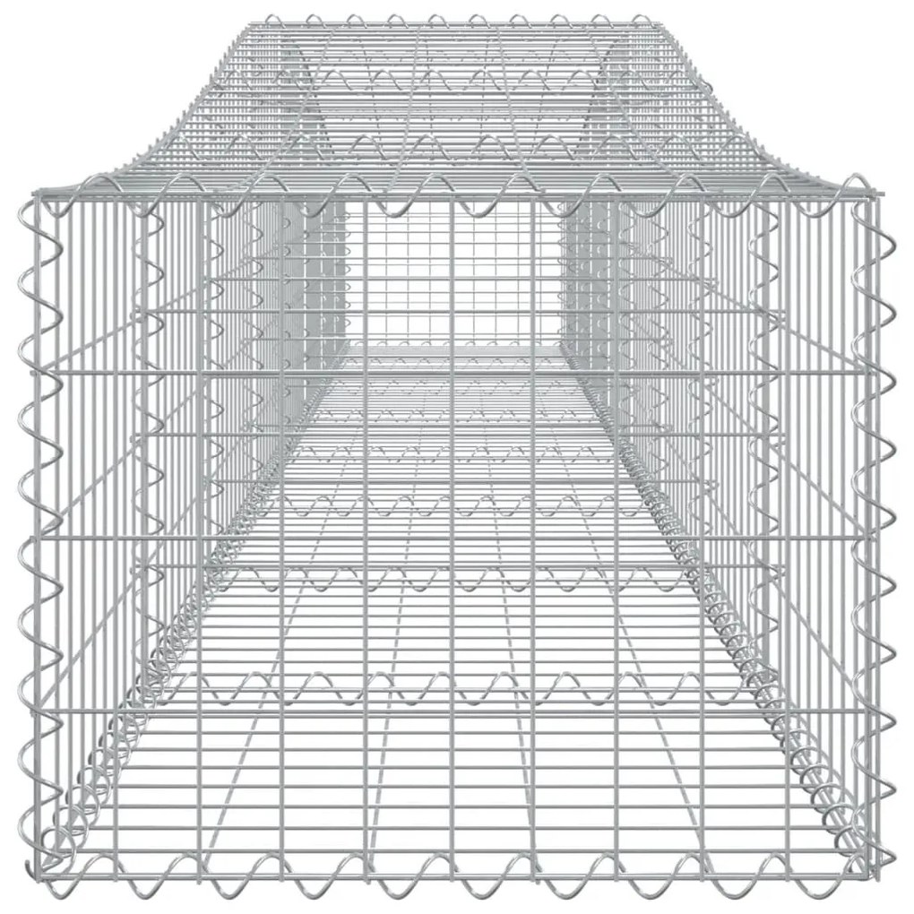 Συρματοκιβώτια Τοξωτά 4 τεμ. 400x50x40/60 εκ. Γαλβαν. Ατσάλι - Ασήμι