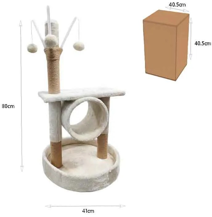 Ονυχοδρόμιο Γάτας 80cm με Παιχνίδια - Cat Tree Scratching Post 80cm with Toys