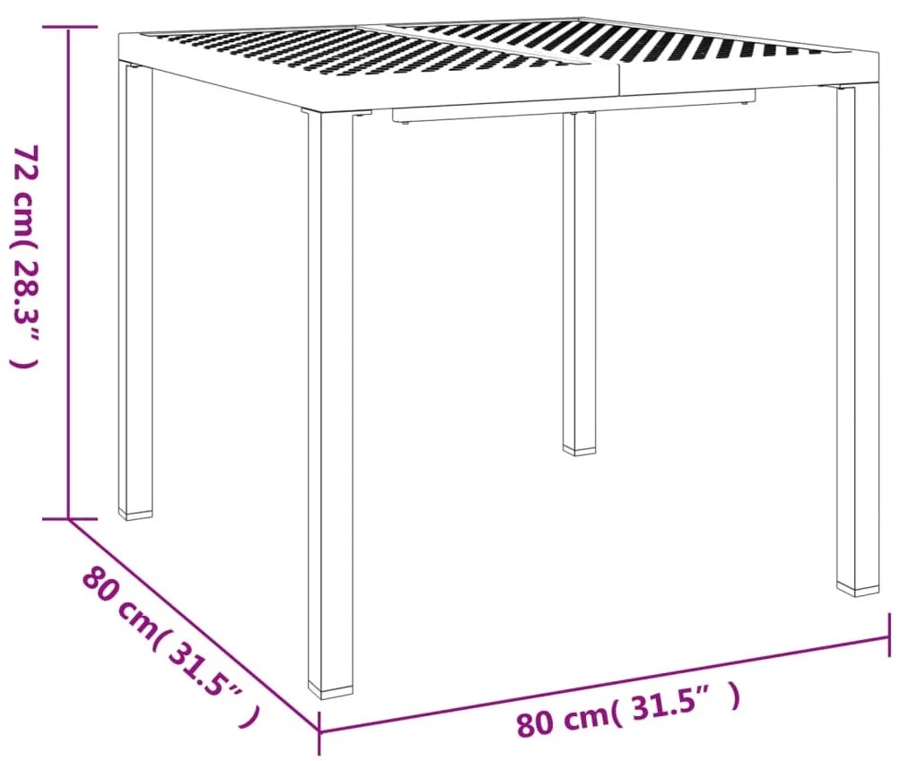 vidaXL Τραπέζι Κήπου Ανθρακί 80 x 80 x 72 εκ. Ατσάλινο