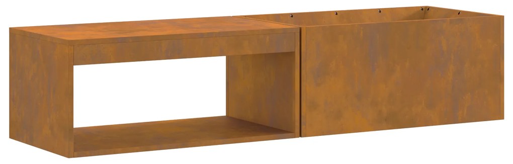 vidaXL Φούρνος με αποθήκευση ξύλων 160x45x35 εκ από weathering steel