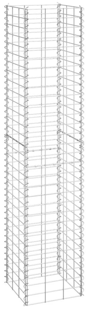 Συρματοκιβώτια-Γλάστρες Υπερυψ. 3 τεμ. 30x30x150εκ. Σιδερένιες - Ασήμι