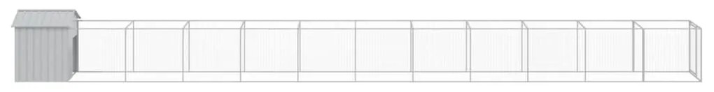 vidaXL Σπιτάκι Σκύλου με Οροφή Αν. Γκρι 117x1221x123εκ Γαλβαν. Χάλυβας
