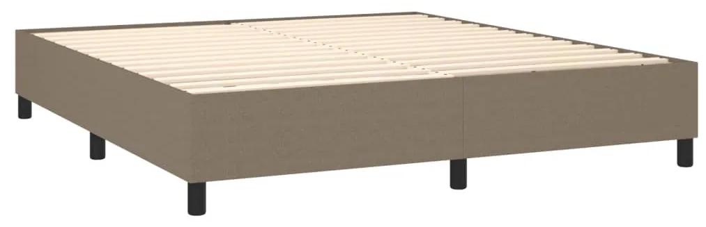 Κρεβάτι Boxspring με Στρώμα Taupe 160x200 εκ. Υφασμάτινο - Μπεζ-Γκρι