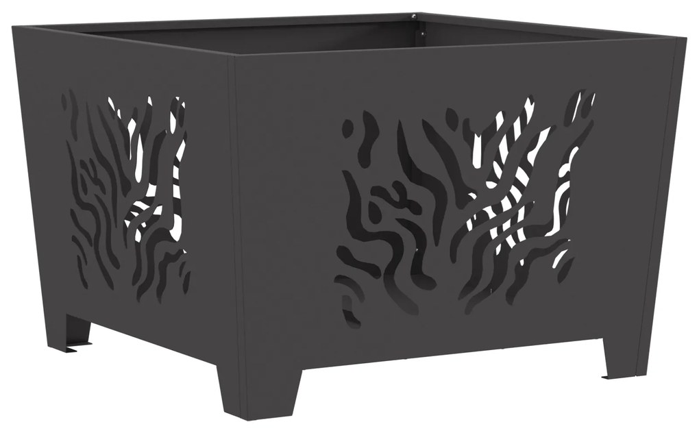 vidaXL Τζάκι Τετράγωνο Μαύρο 60x60x40 εκ Ατσάλι