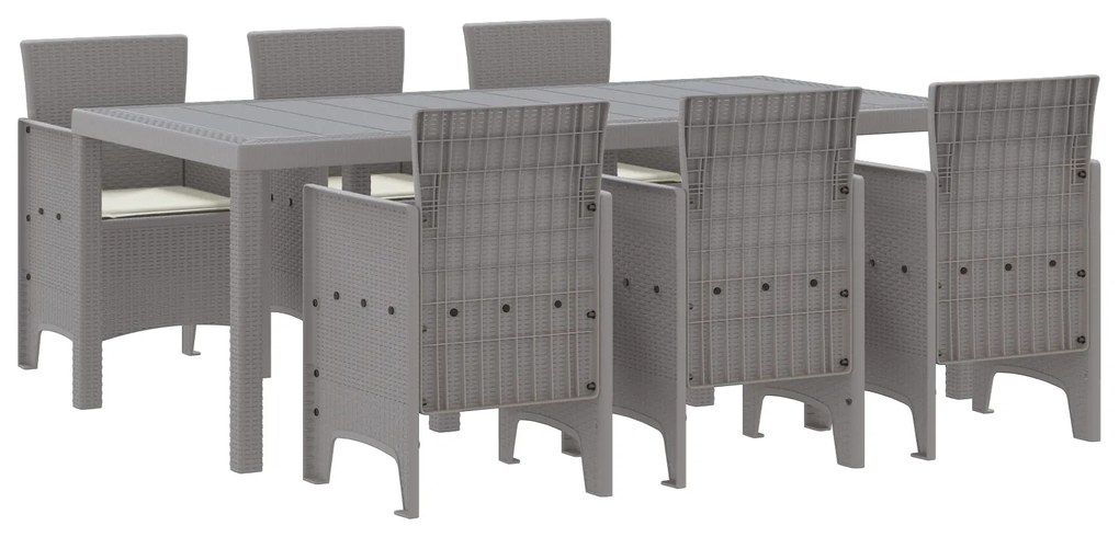 vidaXL Κήπος Σετ 7 pcs Ανοιχτό γκρι 200 x 100 x 73 εκ. Πλαστικό