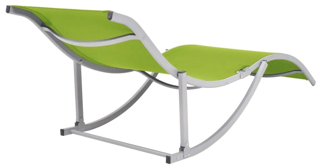 vidaXL Ξαπλώστρες Πτυσσόμενες 2 τεμ. Πράσινες από Textilene