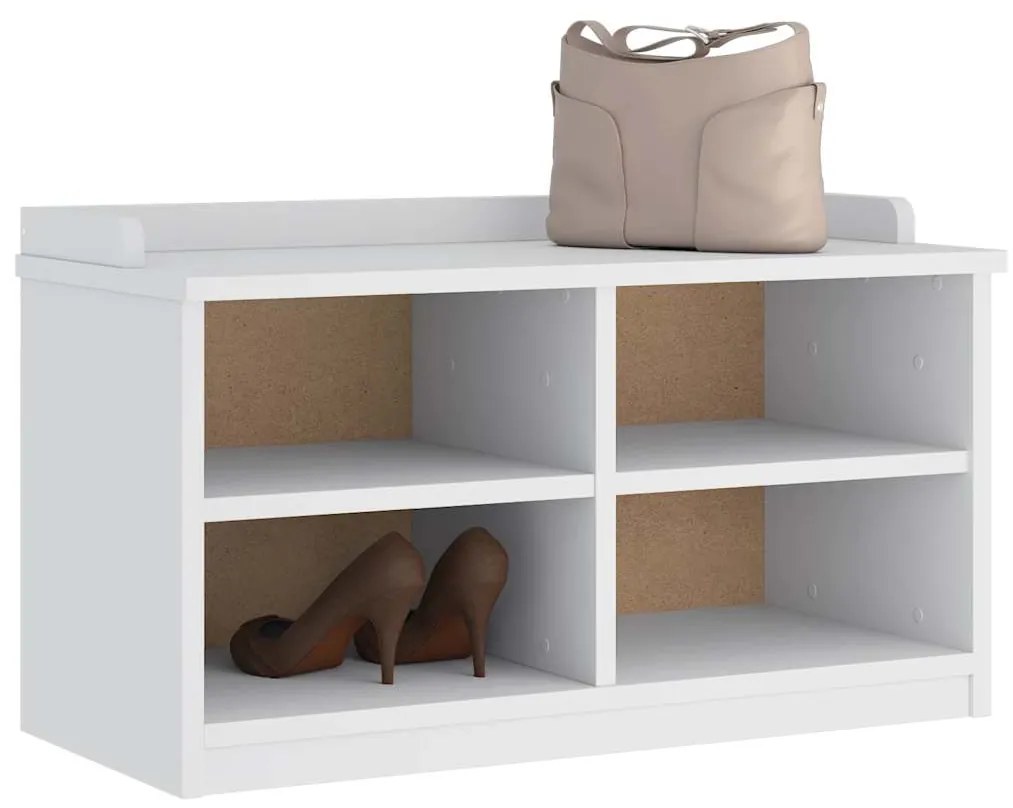 vidaXL Πάγκος διαδρόμου "SANDNES" Λευκό 87x40x50 εκ. Πεύκο ξύλο