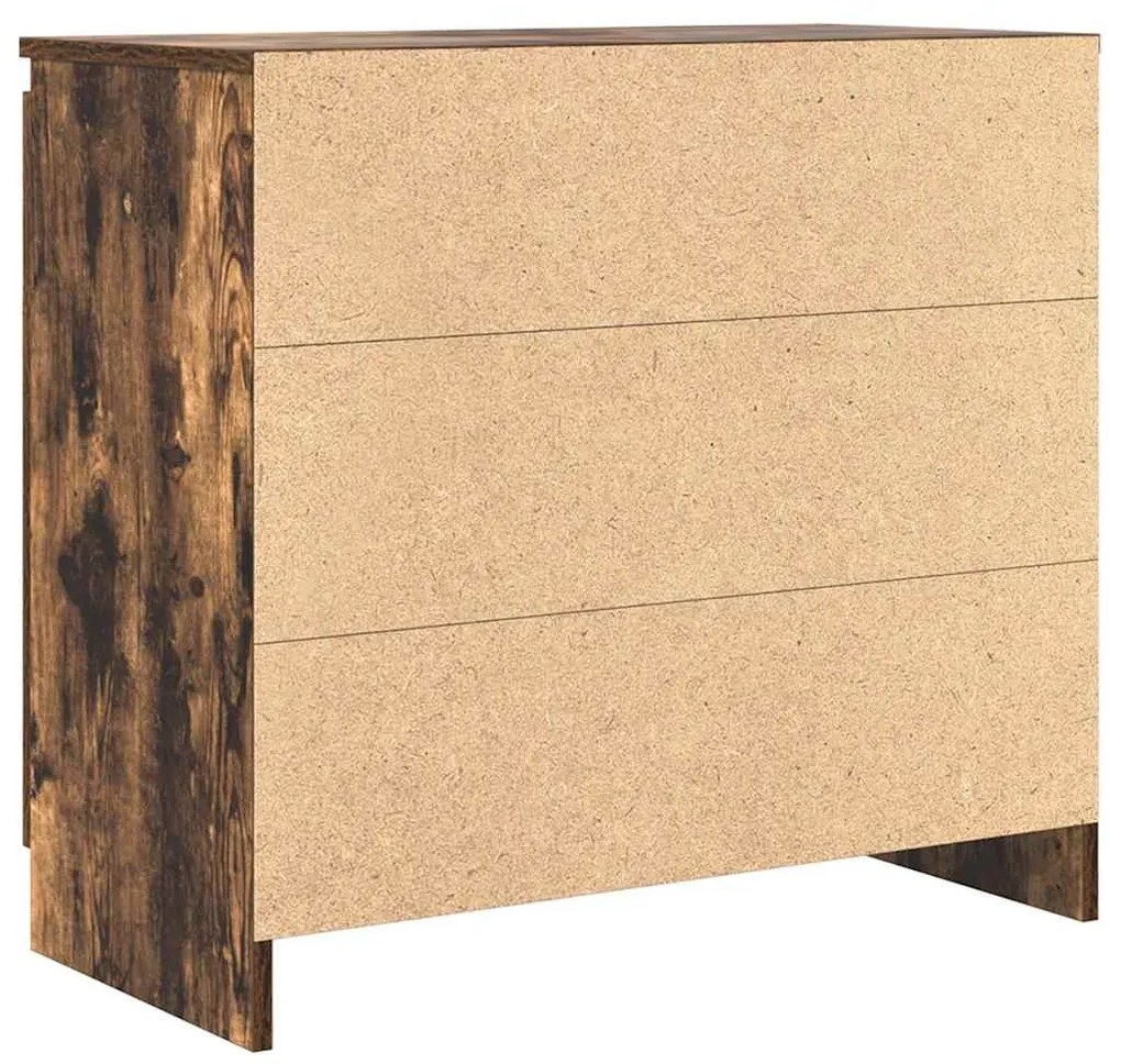 Συρταριέρα με Συρτάρια Καπνιστή Δρυς 71x35x65 εκ. Επεξ. Ξύλο - Καφέ