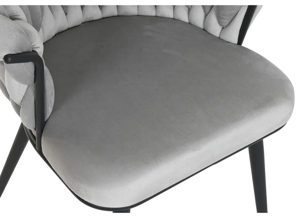 Καρέκλα Τραπεζαρίας Home ESPRIT Μαύρο Γκρι πολυεστέρας Μέταλλο 60 x 66 x 84 cm 66 x 60 x 84 cm