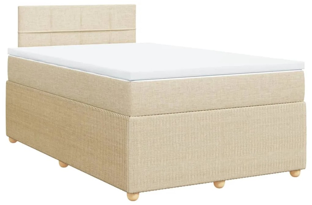 ΚΡΕΒΑΤΙ BOXSPRING ΜΕ ΣΤΡΩΜΑ ΚΡΕΜ 120X190 ΕΚ. ΥΦΑΣΜΑΤΙΝΟ 3287400