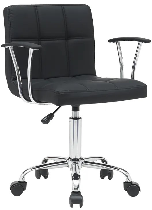 Καρέκλα γραφείου Buleco pakoworld pu σε μαύρη απόχρωση 56x46x74-86εκ