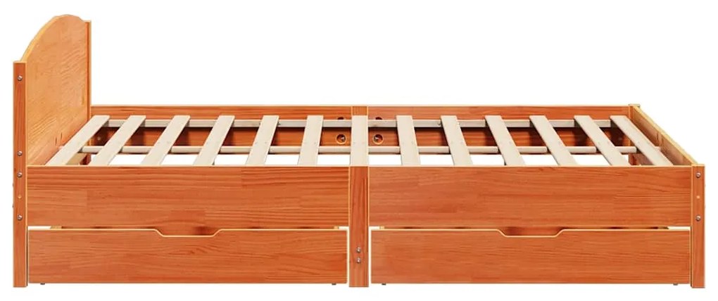 vidaXL Σκελετός Κρεβ. Χωρίς Στρώμα Καφέ Κεριού 200x200 εκ Μασίφ Πεύκο