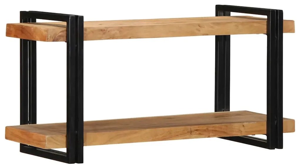 Ράφι τοίχου 90x33x45 cm μασίφ ξύλο ακακίας - Καφέ