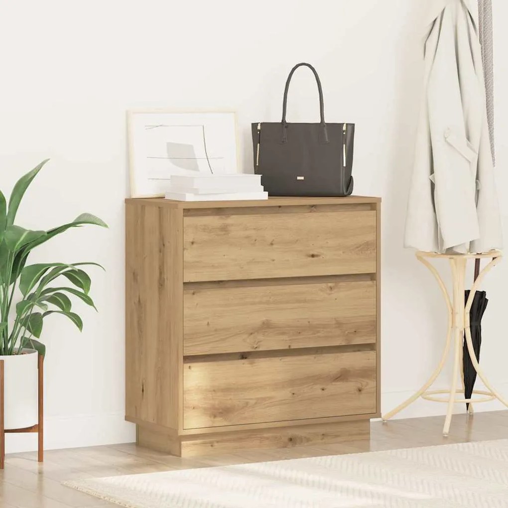 vidaXL Κομοδίνο με artisan δρυς 71 x 34.5 x 75 εκ. Επεξεργασμένο ξύλο