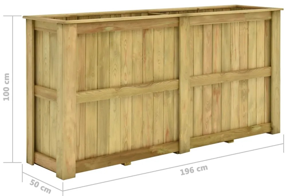 vidaXL Υπερυψωμένη Γλάστρα 196 x 50 x 100 εκ. Εμποτισμένο Ξύλο Πεύκου