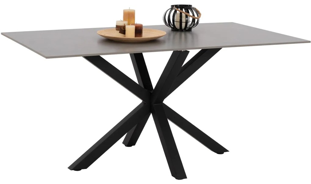 ΤΡΑΠΕΖΙ ΤΡΑΠΕΖΑΡΙΑΣ SYNTEC SINTERED STONE ΓΚΡΙ ΜΕΤΑΛΛΙΚΑ ΠΟΔΙΑ 160x90x75Υεκ.