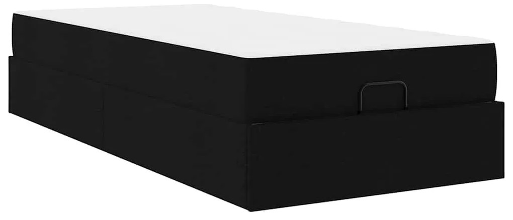 vidaXL Σκελετός Κρεβατιού με στρώμα Μαύρο 100 x 200 cm ύφασμα