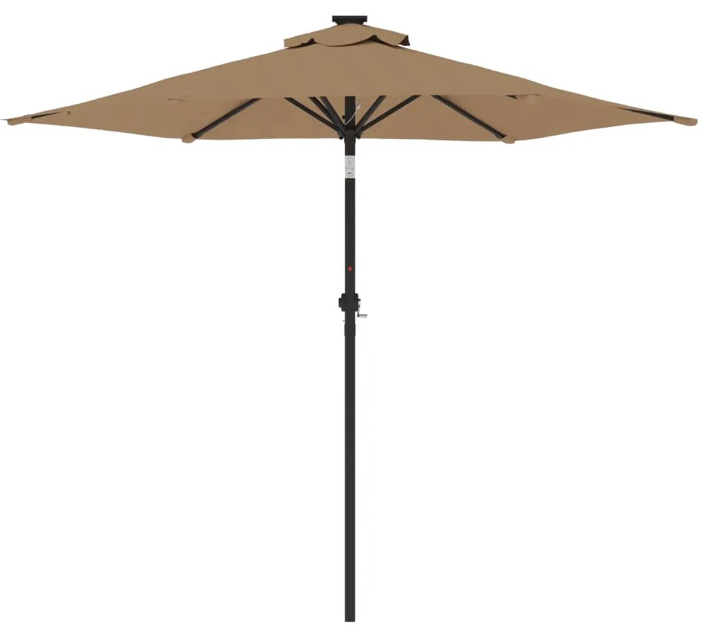 Ομπρέλα Κήπου με Ατσάλινο Ιστό Taupe 225x225x212 εκ. - Μπεζ-Γκρι