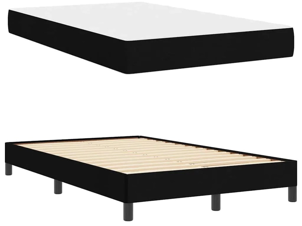 vidaXL Κρεβάτι με ελατήρια με στρώμα Μαύρο 120 x 200 cm ύφασμα