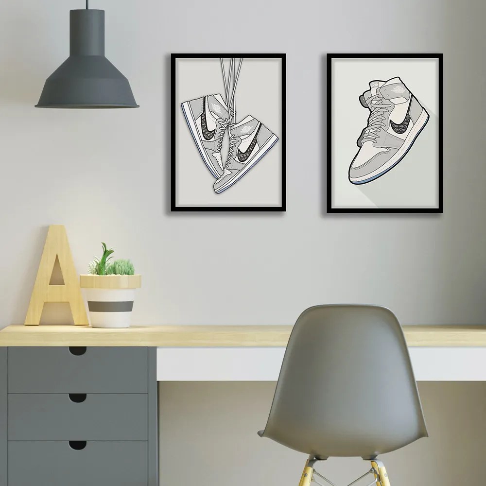 Σετ Ξύλινων Κάδρων Dior Air Jordan 1 30X40cm SNK46