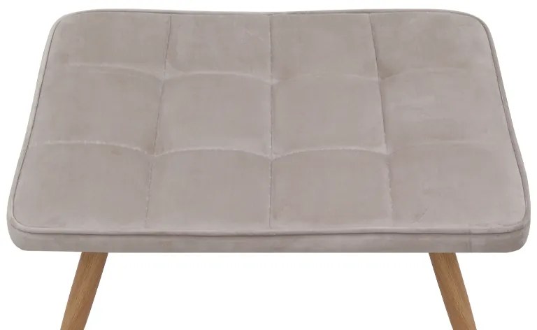 Πολυθρόνα - Μπερζέρα με υποπόδιο Lily Megapap μπεζ βελούδο - μεταλλικό πόδι χρώμα φυσικό 70x62x98εκ.