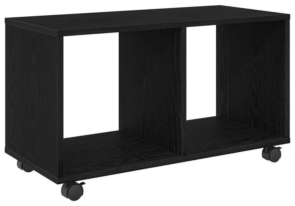 vidaXL Τραπέζι με Ρόδες Μαύρη Δρυς 72x33x42,5 εκ Κατασκευασμένη Ξυλεία