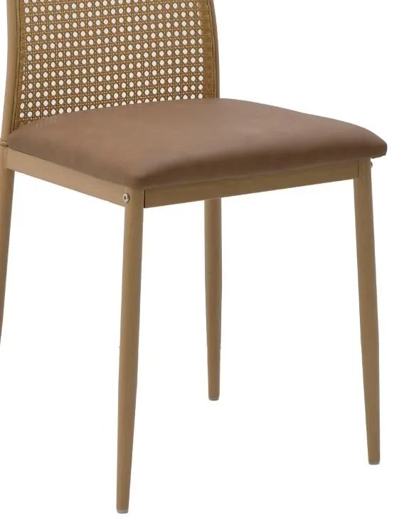 Καρέκλα Lasmipe Inart καφέ pu-rattan 40x49x96εκ 40x49x96 εκ.