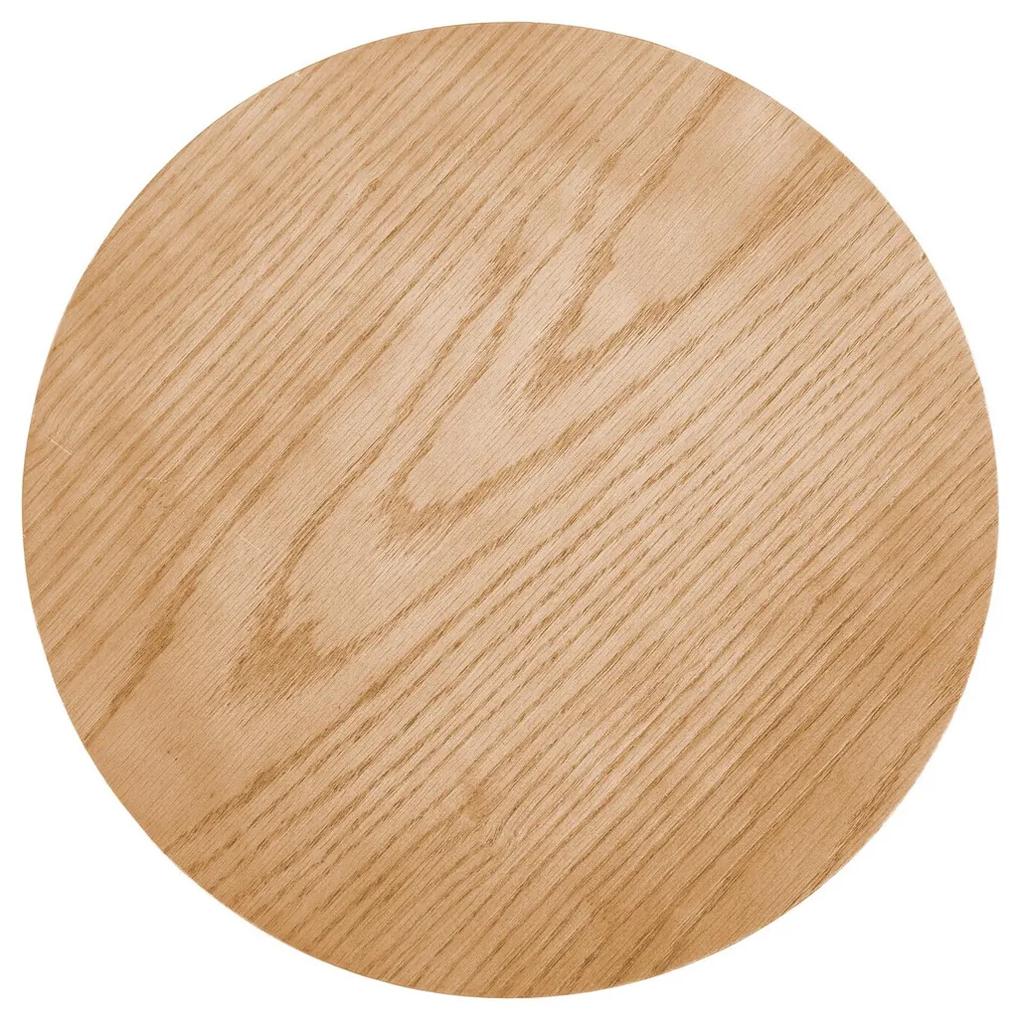 Βοηθητικό τραπεζάκι Houston 1223, Ανοιχτό χρώμα ξύλου, 50cm, Ινοσανίδες μέσης πυκνότητας, Φυσικό ξύλο καπλαμά, Στρόγγυλος | Epipla1.gr
