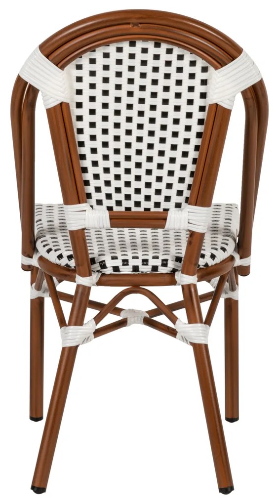 Καρέκλα Κήπου MUTARAZI Λευκό/Μαύρο Αλουμίνιο/Rattan 50x57x85cm - 14840060 - 14840060