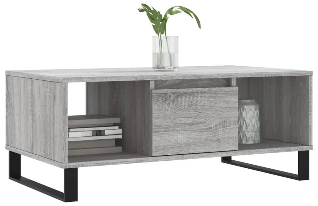 vidaXL Τραπεζάκι Σαλονιού Γκρι Sonoma 90x50x36,5εκ. Επεξεργασμένο Ξύλο