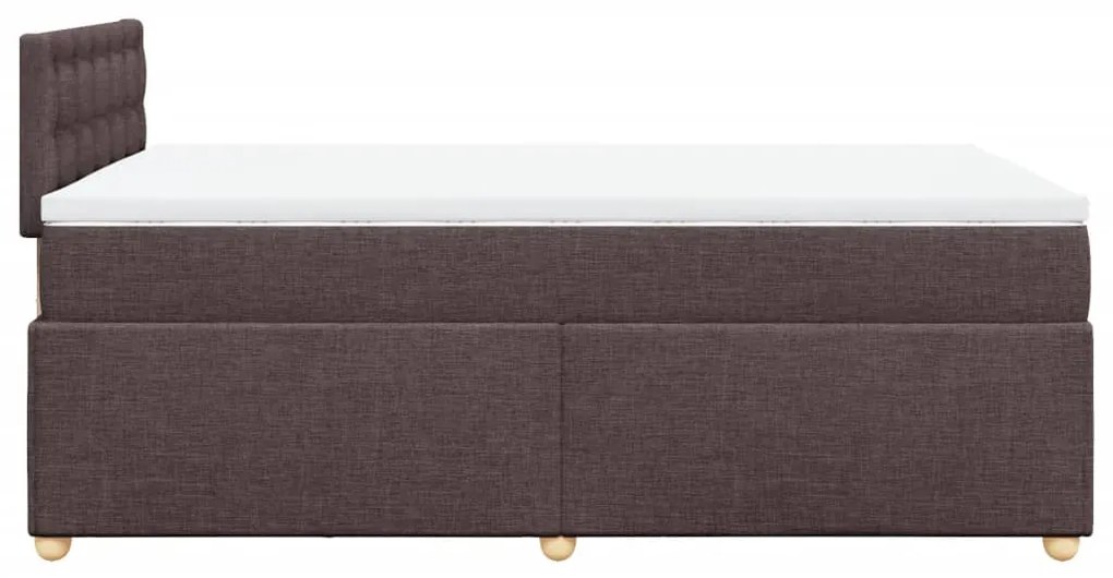 vidaXL Κρεβάτι Boxspring με Στρώμα Σκούρο Καφέ 120x190 εκ Υφασμάτινο