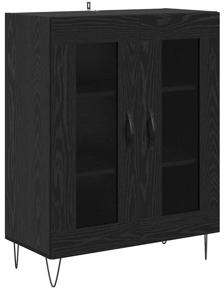 vidaXL Πλαϊνό γραφείο Μαύρη Οξυά 69,5 x 34 x 90 εκ. Επεξεργασμένο ξύλο