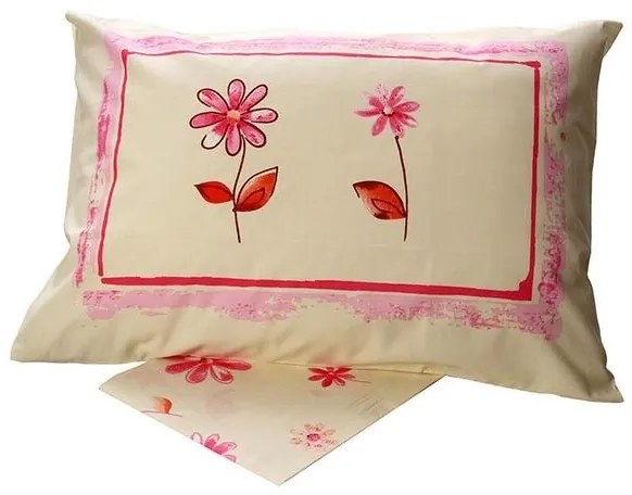 Σετ Σεντόνια Cotton Feelings εμπριμέ 4031 Pink Μονό (160x260)