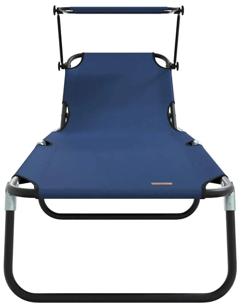 vidaXL Ξαπλώστρα με Σκηνή, Μπλε, από 600D Oxford Ύφασμα