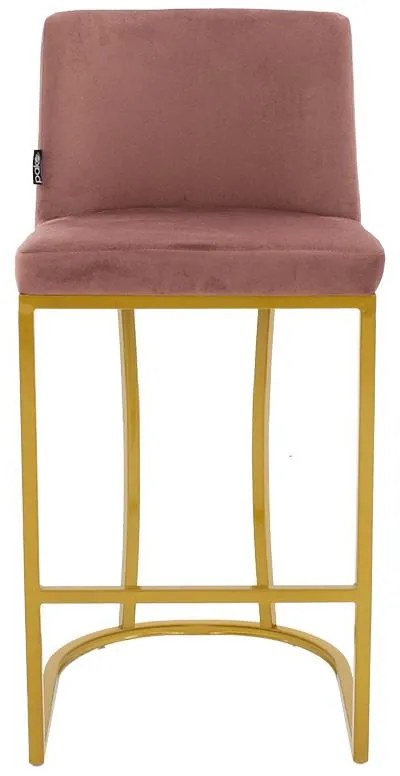 Σκαμπό bar μεσαίου ύψους Impartial I μεταλλικό χρυσό-βελούδο σάπιο μήλο 48x46x95 εκ.