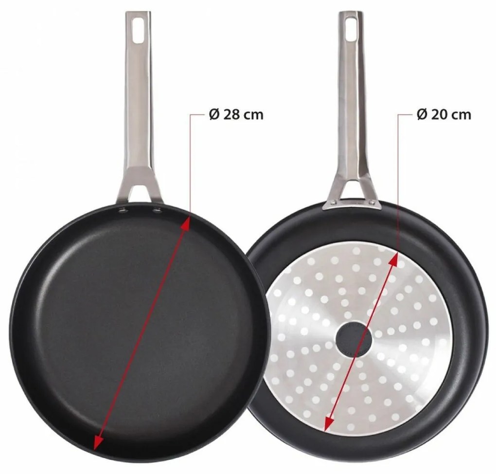 Τηγάνι Valira 4667/25 Μαύρο Μαύρο/Ασημί Μέταλλο Ανοξείδωτο ατσάλι Αλουμίνιο