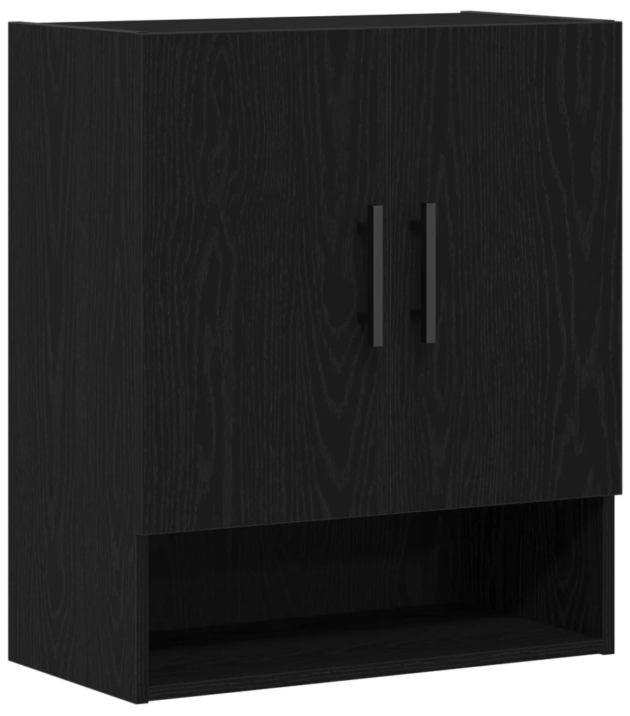 vidaXL Ντουλάπα Τοίχου Μαύρη Δρυς 60x31x70 εκ Πλαστικό Ξύλο