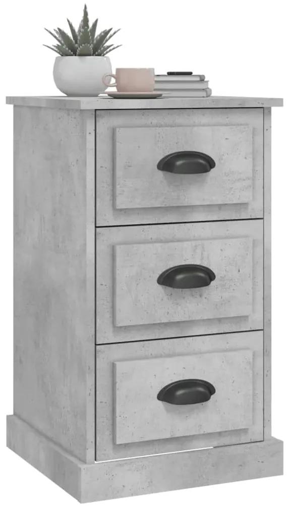 Κομοδίνο Γκρι Σκυροδέματος 39x39x67 εκ. από Επεξεργασμένο Ξύλο - Γκρι