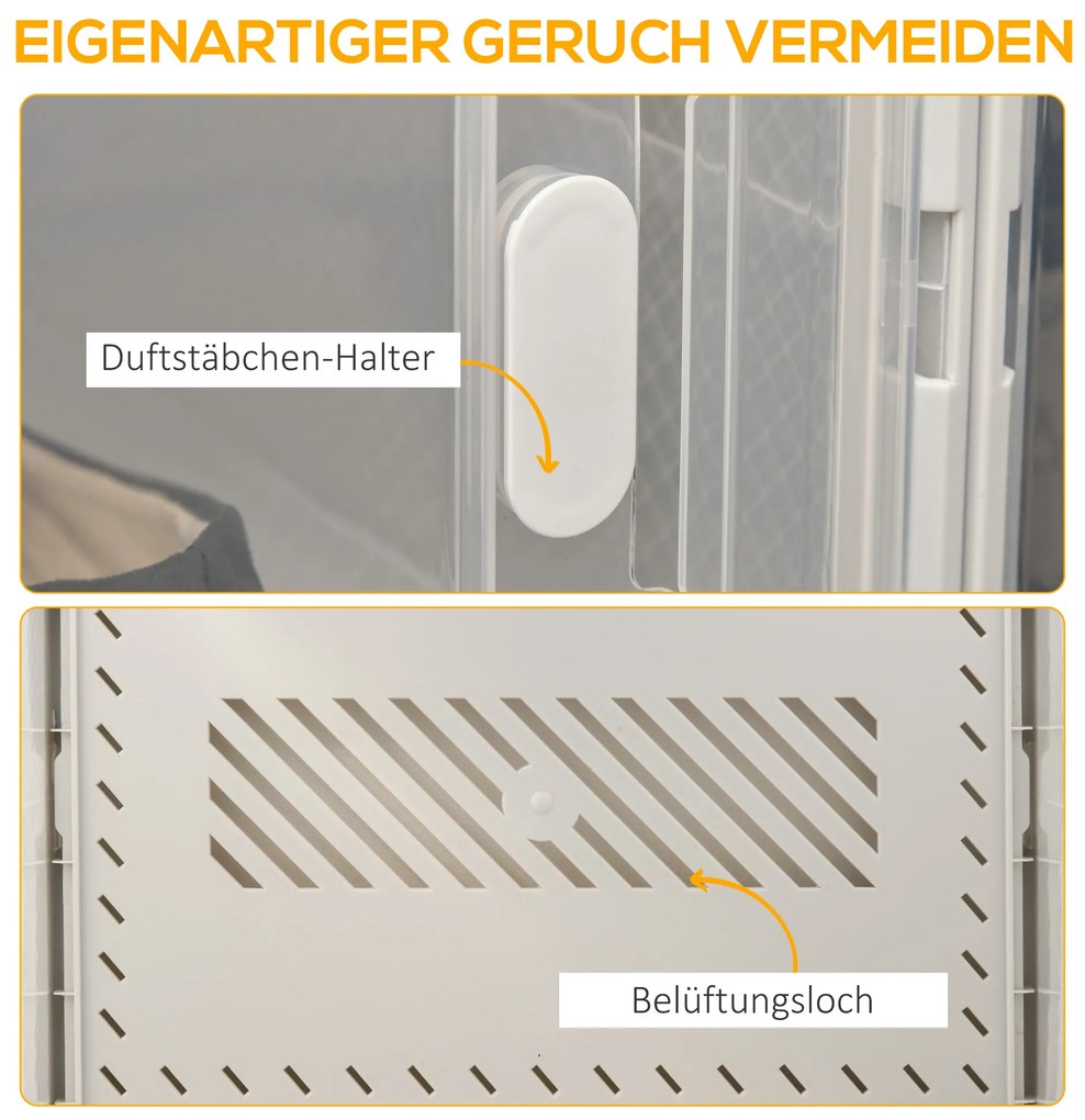 HOMCOM Σετ 18 τεμαχίων, Στοίβαξη κουτιών παπουτσιών για παπούτσια έως μέγεθος 45, Μαγνητικές πόρτες, Πλαστικό, 28 x 36 x 21 cm