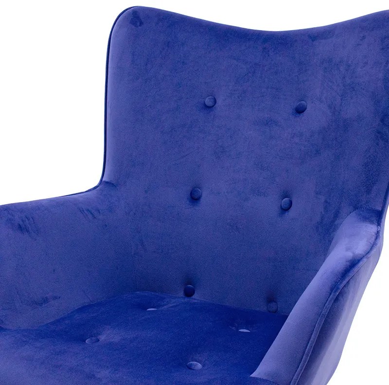 Πολυθρόνα Kido pakoworld βελούδο χρώμα μπλε - Βελούδο - 046-000007