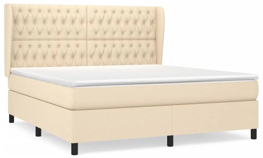 ΚΡΕΒΑΤΙ BOXSPRING ΜΕ ΣΤΡΩΜΑ ΚΡΕΜ 180X200 ΕΚ. ΥΦΑΣΜΑΤΙΝΟ 3128226