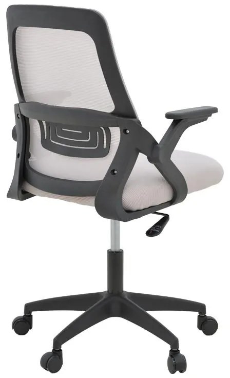 Καρέκλα Γραφείου Reji με Μesh Ύφασμα Γκρι - Μπεζ &amp; Μαύρο σκελετό 58x60x89-99εκ. 58x60x99 εκ.