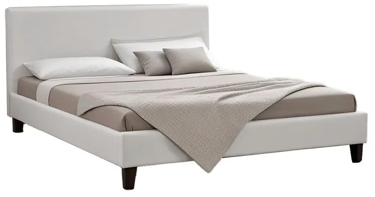 Κρεβάτι Nevil pakoworld 150x200 PU χρώμα λευκό ματ