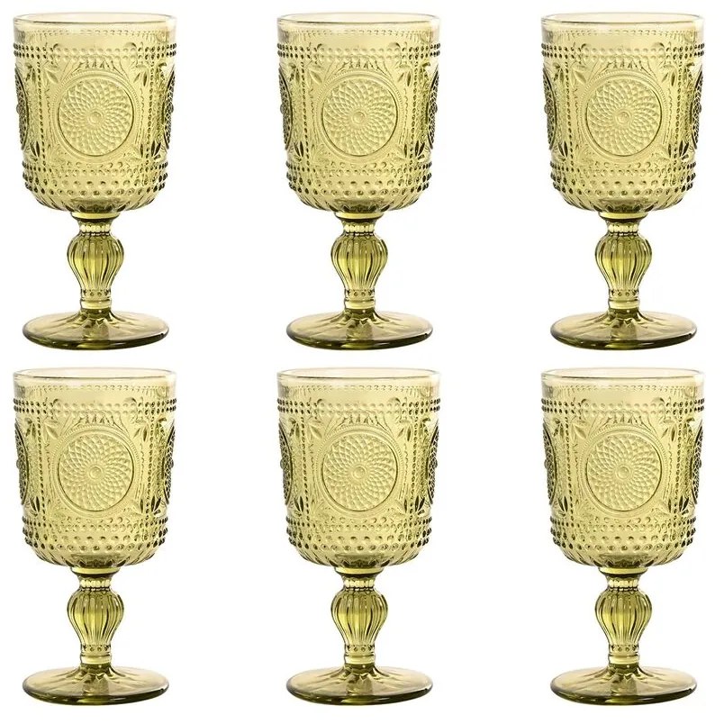 Σετ Ποτηριών Home ESPRIT Πράσινο Κρυστάλλινο 265 ml (x6)